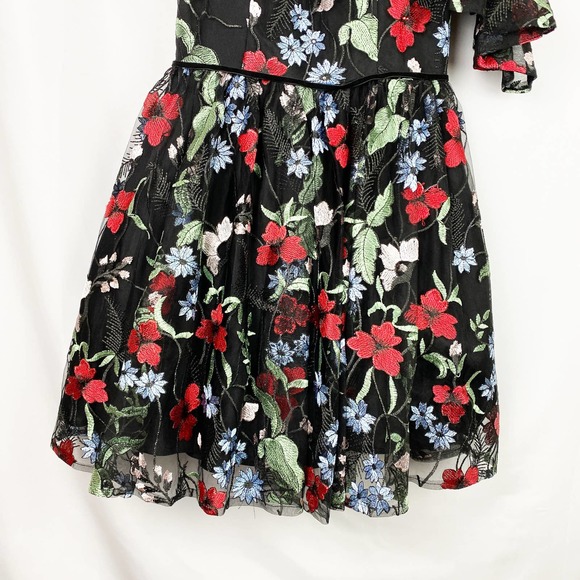 Mac Duggal Floral Cold Shoulder Fit-&-Flare Dress - Picture 7 of 11